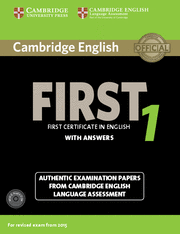 CAMBRIDGE ENGLISH FIRST 1 FOR REVISED EXAM FROM 2015 STUDENT'S BOOK PACK (STUDENT'S BOOK WITH ANSWERS AND AUDIO CDS (2))