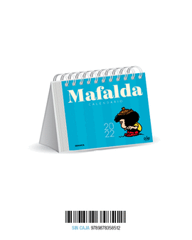 MAFALDA 2022, CALENDARIO DE ESCRITORIO AZUL CLARO